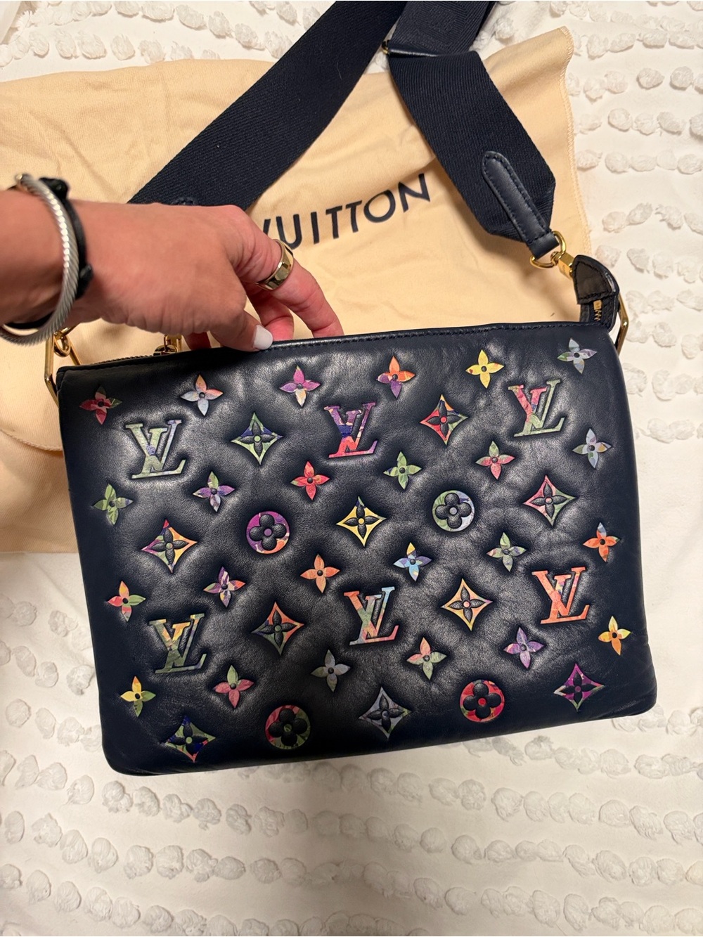 Louis Vuitton Navy Quilted Multicolor Monogram Crossbody Bag